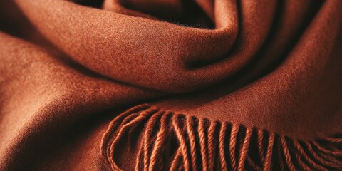 Soft brown fabric with fringed edges.