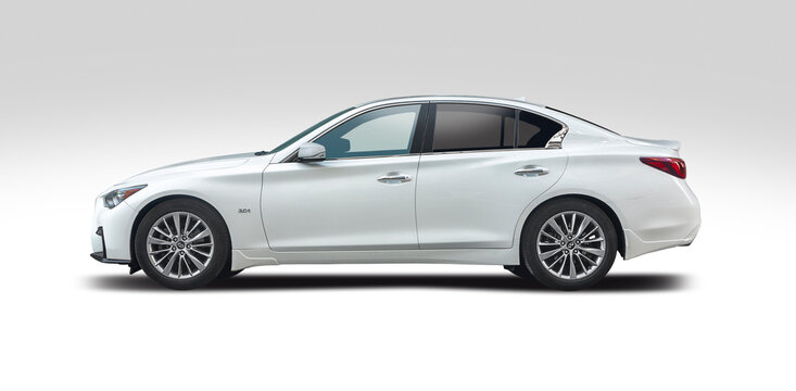 Infinity Q50 premium car side view isolated on white background	