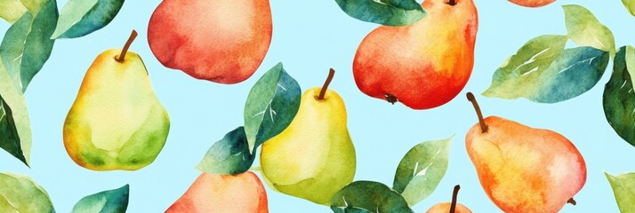 Seamless repetitive pattern background of fresh pear for fabric design