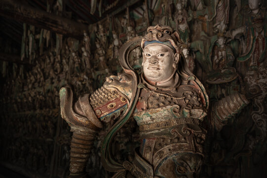 Exquisite Statue of Shuanglin Temple in Pingyao, Shanxi, China