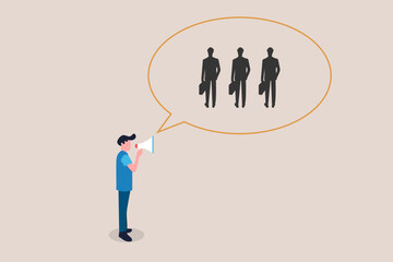 Business hiring and recruitment vector concept with choosing the best employee. Business or career opportunity vector concept. Human Resource Management