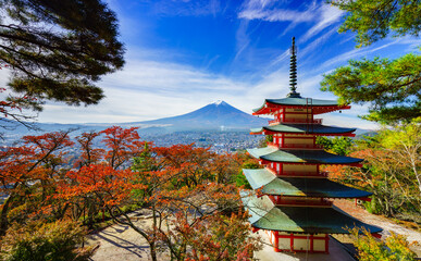 Mt. Fuji with Chureito Pagoda, Fujiyoshida, Japan