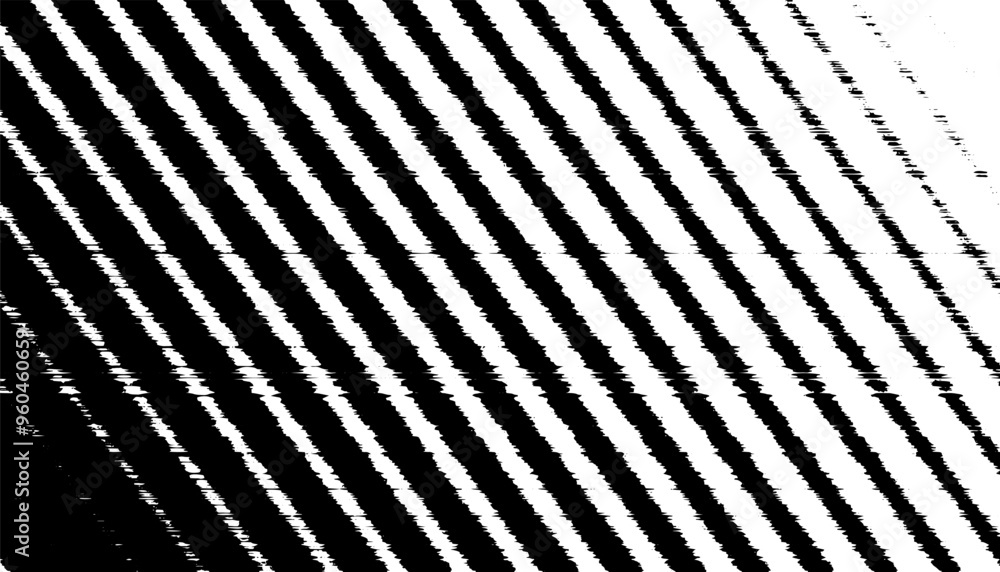 Poster black and white transition of grunge lines pattern. diagonal lines motion effect. vector format illu