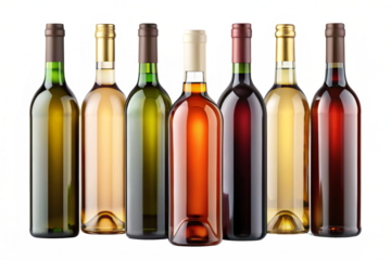 Quality wine bottles, isolated on white background