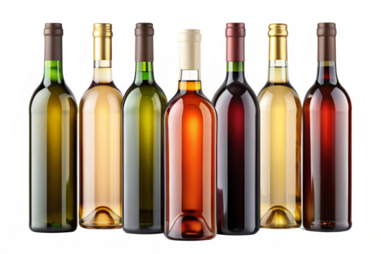 Quality wine bottles, isolated on white background