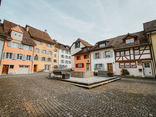 Old Town Street View and Buildings Stein Am Rhein Switzerland