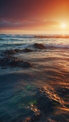 Obraz premium Oil sludge contaminating the sea during the oil spill disaster.