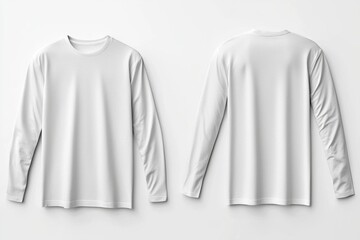 White Long Sleeve Tshirt Mockup Isolated created with Generative AI