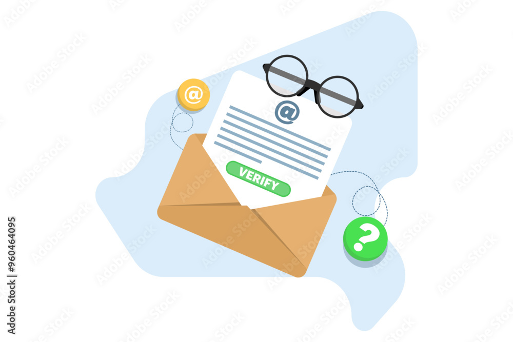 Poster email verification concept. receiving incoming email. sending and receiving verification email. can 