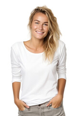 Fototapeta premium PNG Woman portrait t-shirt smiling.