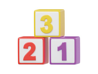 Number block icon 3d render illustration