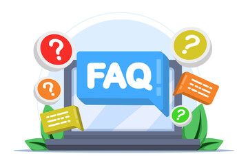 frequently asked questions concept, Business FAQ, Frequently asked questions about exclamation mark and question mark Question and answer metaphor, discussion to get solution for every problem.