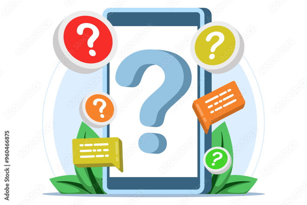 Poster frequently asked questions concept, business faq, frequently asked questions about exclamation mark 