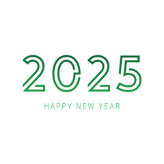 Happy new year 2025 design. With colorful truncated number illustrations. Premium vector design 2025