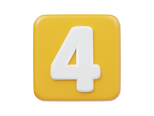 Number icon 3d render illustration