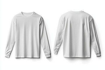 White Long Sleeve Tshirt Mockup Isolated created with Generative AI