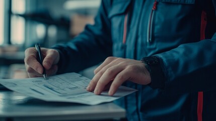 Manager Reviewing Emergency Evacuation Plans: Safety and Crisis Preparedness