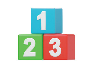 Number block icon 3d render illustration