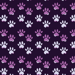 Violet Paw Print Pattern