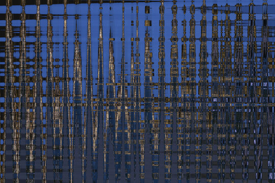 Textura l&iacute;neas con picos en azul y dorado