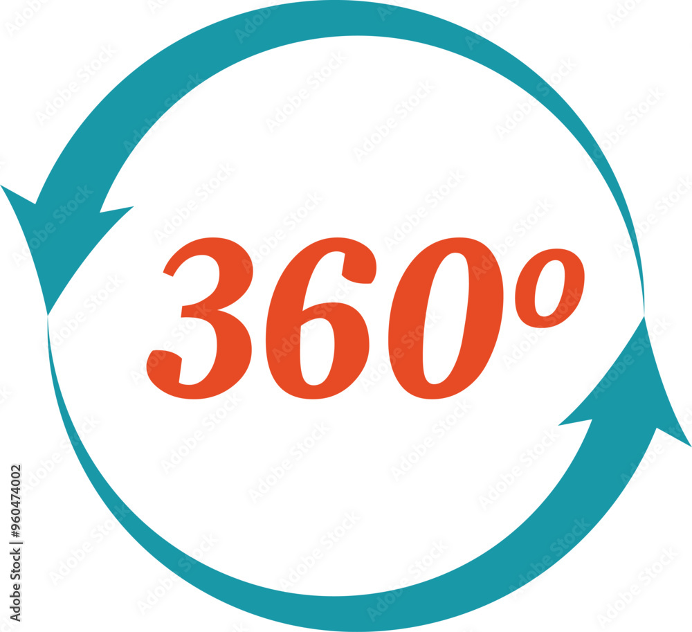 Poster two arrows are forming a circle and pointing at 360 degrees symbolizing a full rotation