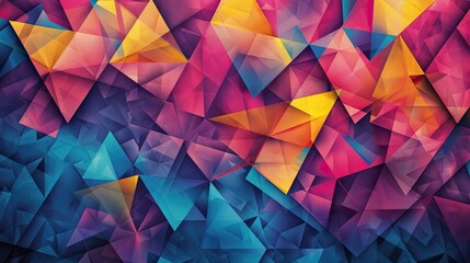 Obraz premium Cubist wallpaper featuring sharp shapes in cyan magenta and yellow dynamic lighting