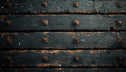 Black Wooden Planks With Metal Fasteners