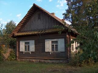 belarus, village, field, gardens, houses, roads, sidewalks, trees, flowers, river, forest, pine trees, spruce, meadows, pasture, huts, fence, well