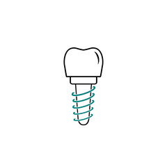 Dental implant icon isolated on white background from dental collection.