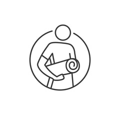 Yoga Mat. Pilates Mat. Yoga Pilates Studio. Yogalates Gym. Wellness Center Icon.