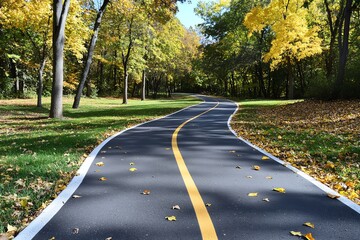 Fototapeta premium Bike paths, scenic routes, winding trails lead to hidden natural gems