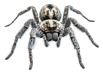 Close-up of a spider on a white background, cut out - stock png.