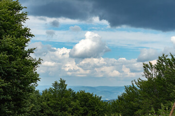 sky with clouds over the mountains..
