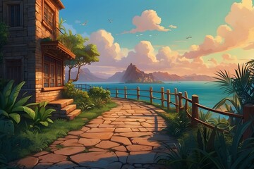 Illustration Cartoon backgrounds For Animation
