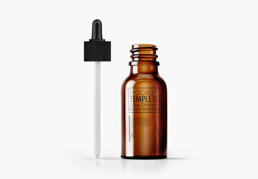 Glass Dropper Bottle Mockup