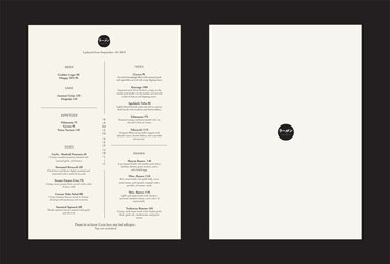 editable japanese restaurant menu a4 