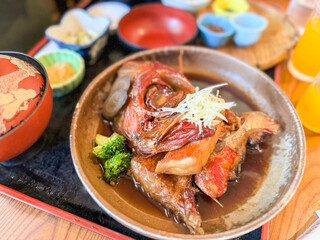 Japanese Simmered Red Bream in a Broth / Kinmedai
