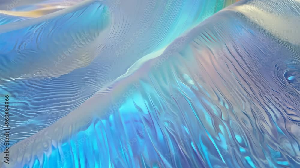 Poster static video establishing a beautiful abstract wave background with glassy, transparent texture effe