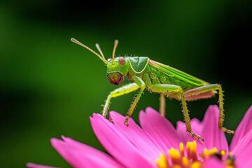 Fototapeta premium Flowers and aphids, tiny pests, natural predators bring a lesson in the balance of ecosystems