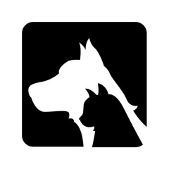 Cat and dog icon. Vector image