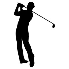 Golf player silhouette. Vector image