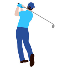 Golf player illustration. Vector image