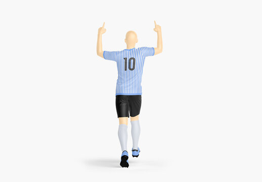 Uniform Soccer Celebration Mockup - Back View