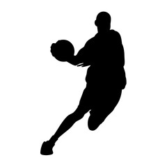 Basket ball players silhouette. Vector image