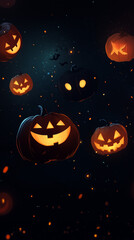 halloween pumpkin on black background