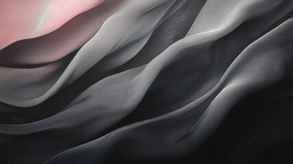 Black monochrome abstract gradient design with smooth flowing textures