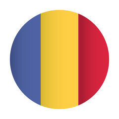 Romania national flag badge. Coutry identity circle