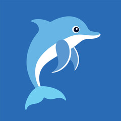 Fototapeta premium Bottlenose dolphin vector art illustration. 