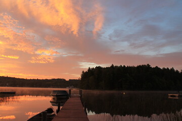 sunrise over the lake