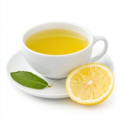 Cup of Green Tea with a Lemon Wedge on the Side: Rich in antioxidants, brain-stimulating beverage